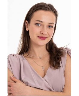 Troli Timeless Double Steel Cross Necklace