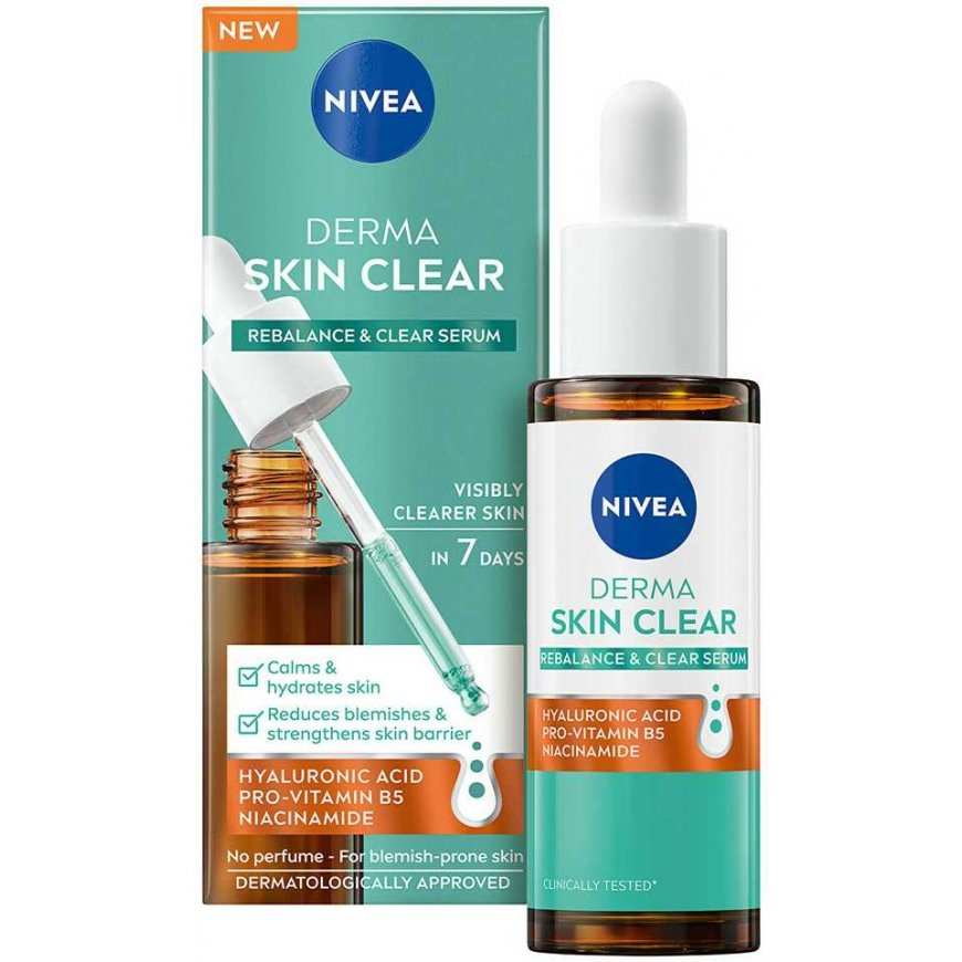 Nivea Derma Skin Clear Serum, 30 ml regenerating and deeply moisturizing skin serum – 2