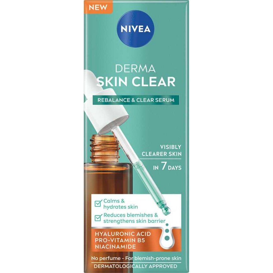 Nivea Derma Skin Clear Serum, 30 ml regenerating and deeply moisturizing skin serum – 3