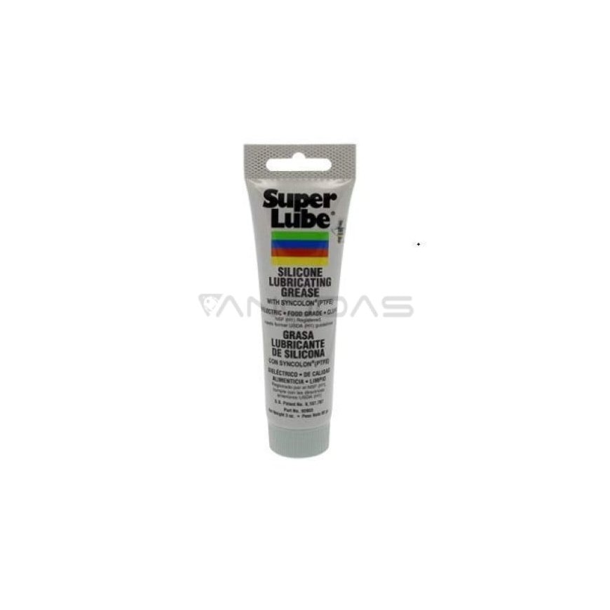 Synco Chemical Corporation Super Lube 92003 silikoninis tepalas su PTFE - 85g - permatomai baltas – 2