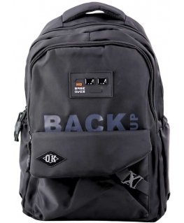Lean City School Backpack 6 Pockets Black 23L
