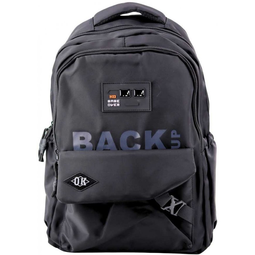 Lean City School Backpack 6 Pockets Black 23L