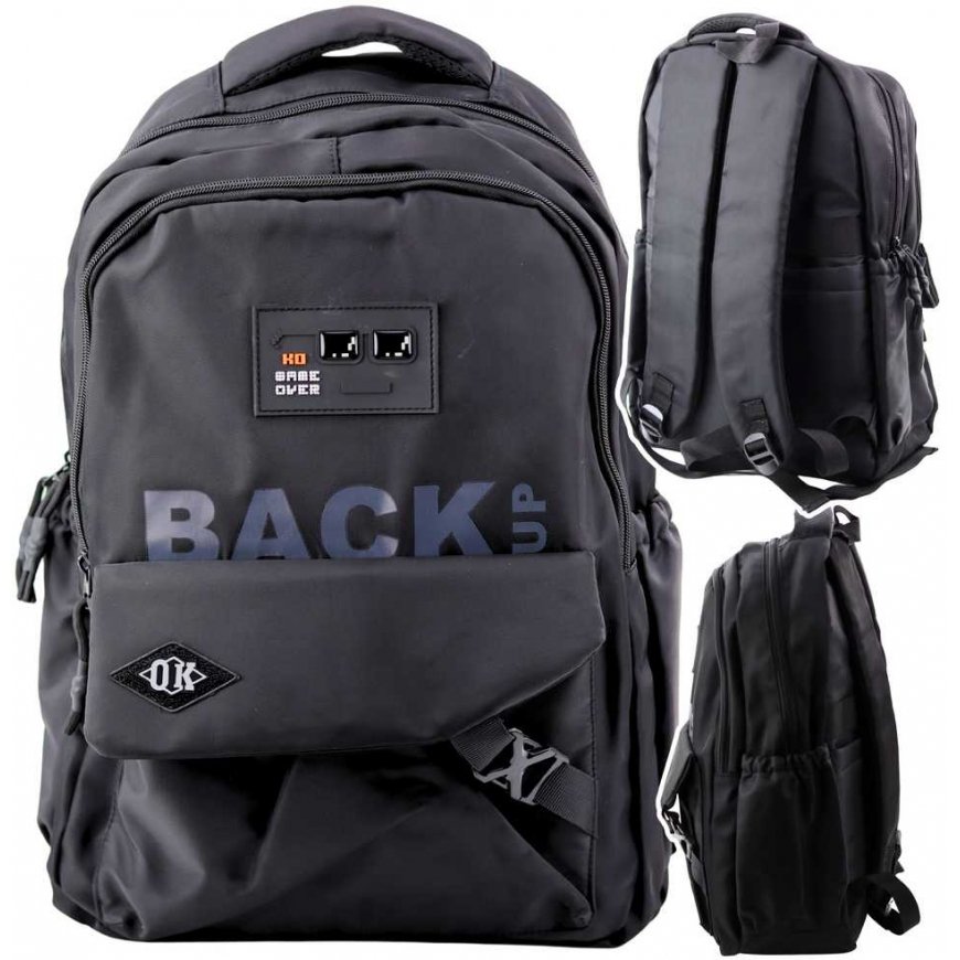 Lean City School Backpack 6 Pockets Juodas 23L – 4