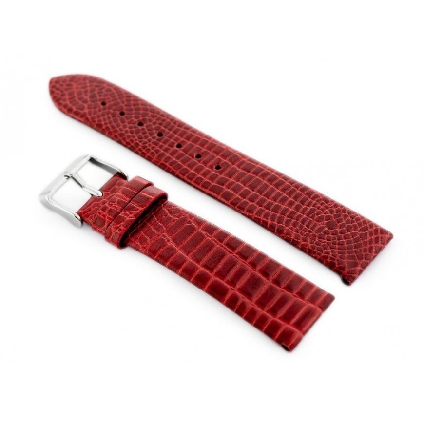 Pacific W57 leather watch strap - red - 22mm – 2