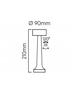 Emos Rechargeable, table lamp RIWIA, 1W, 120lm, CCT color changing, 1800mAh, silver