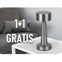 Emos Ladattava pöytävalaisin RIWIA, 1W, 120lm, CCT väriä vaihtava, 1800mAh, hopea Emos Ladattava pöytävalaisin RIWIA, 1W, 120lm, CCT väriä vaihtava, 1800mAh, hopea