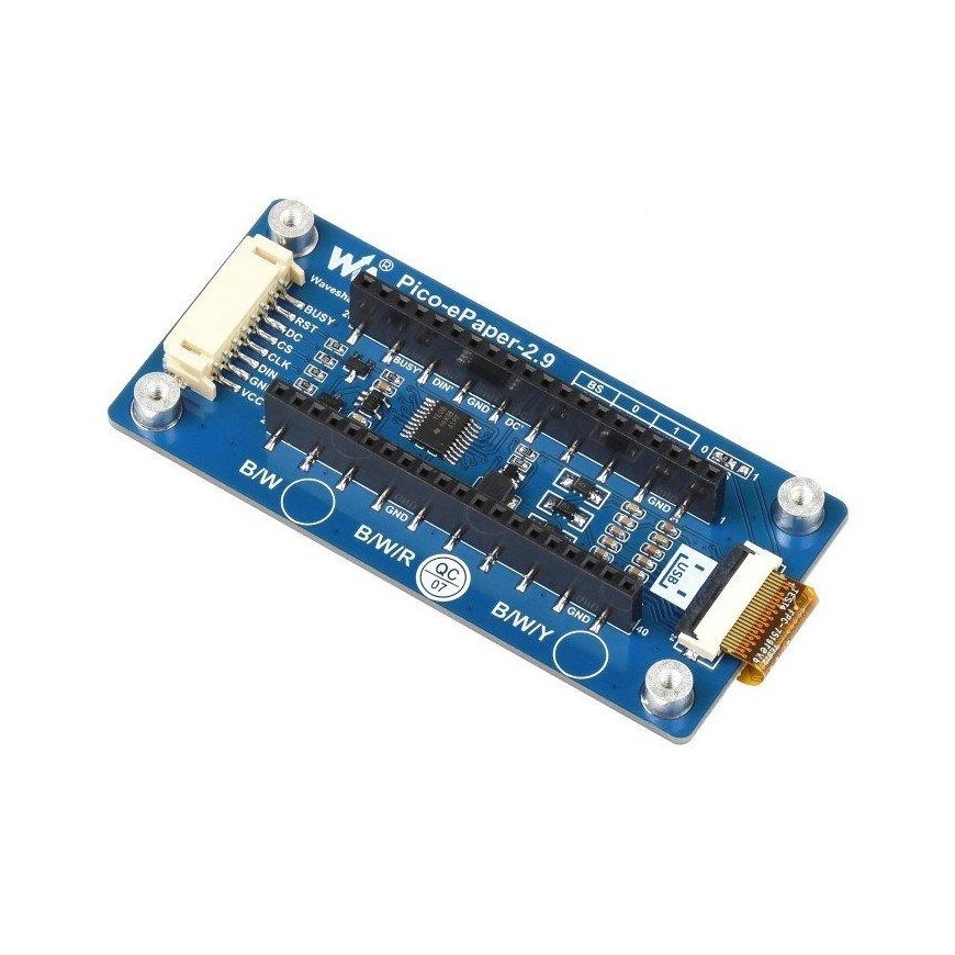 E-Paper E-Ink -näyttö 2,9” 296x128px, SPI, 3 väriä, Raspberry Pi Picolle, Waveshare 19607 – 4