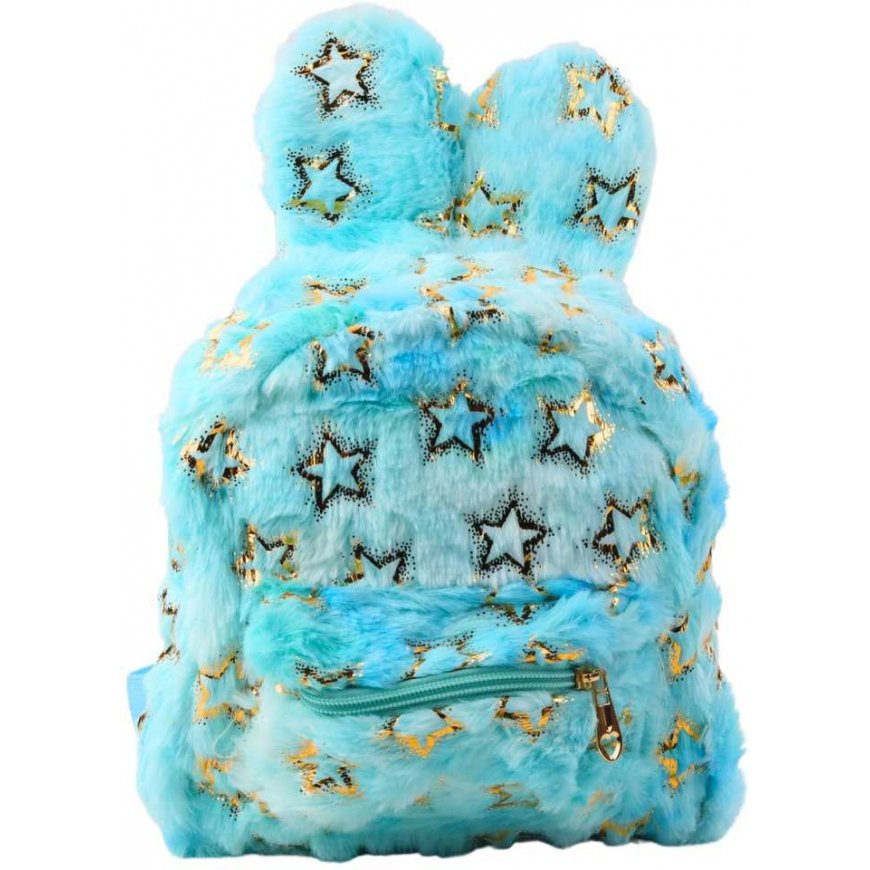 Lean Toys Lean Plush Backpack Ears Gold Stars Kids Blue – 2