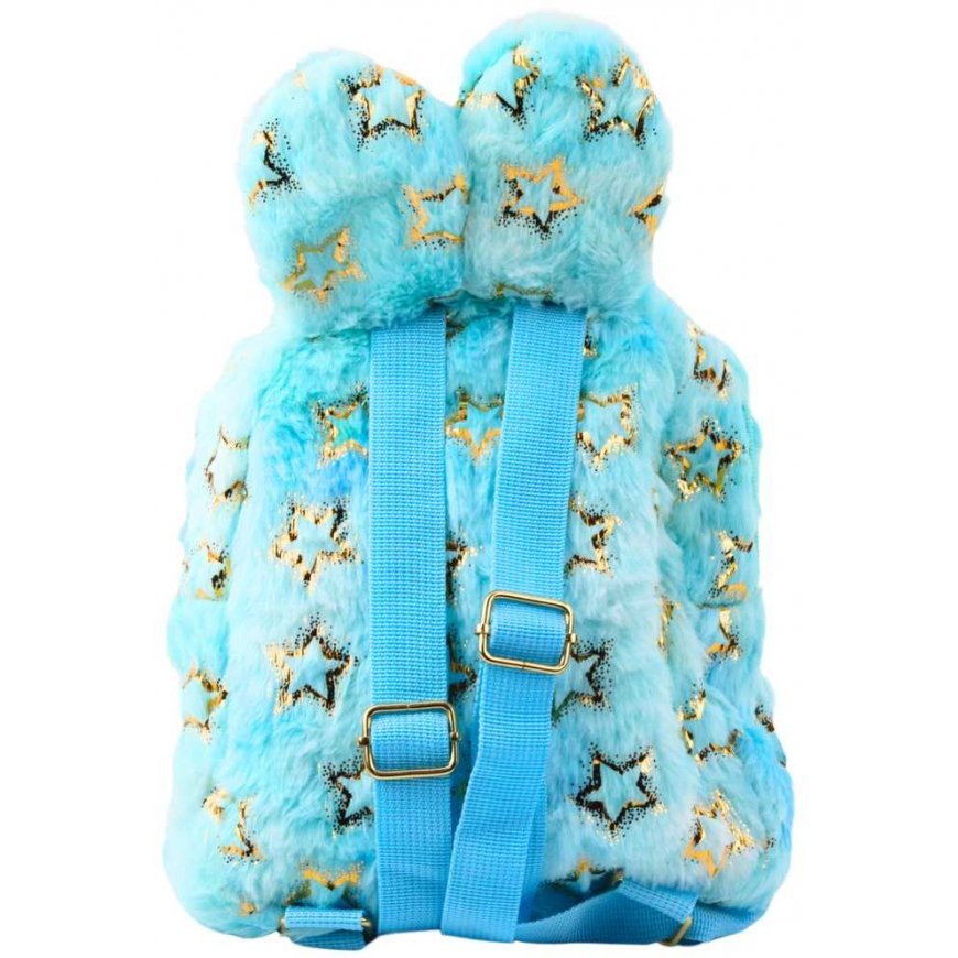 Lean Toys Lean Plush Backpack Ears Gold Stars Kids Blue – 3