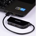 Axagon HUE-X4B хаб-разветвитель USB 2.0 480 Мбит/с Черный