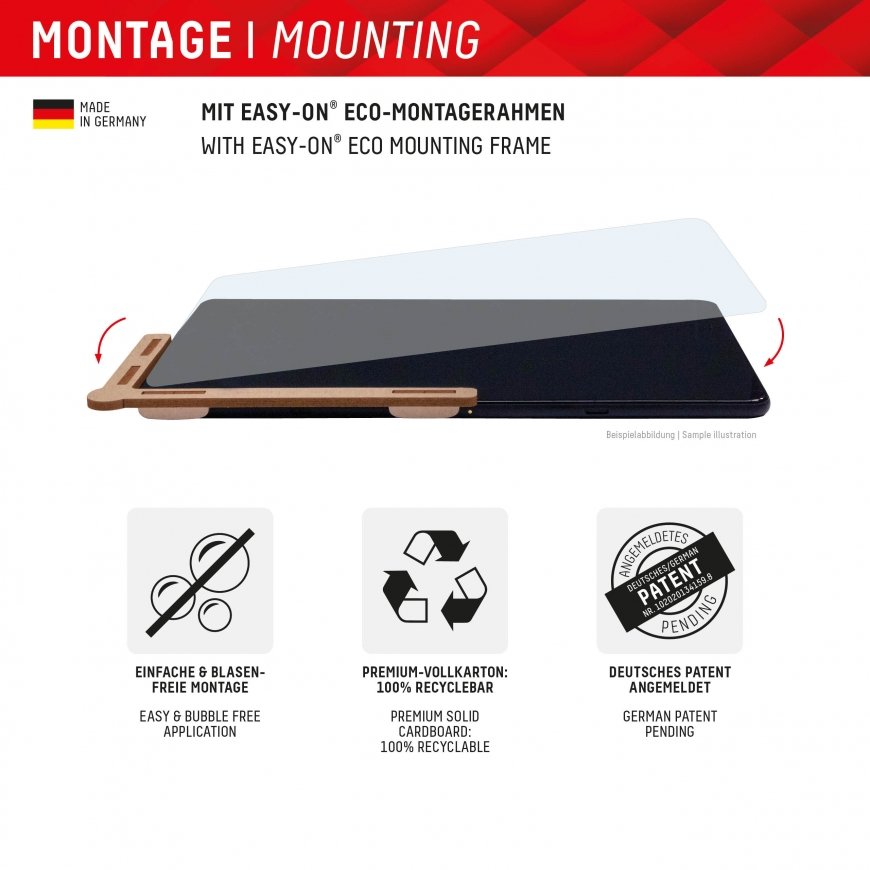 Displex Tablet Glass (9H) for Samsung Galaxy Tab S10+, Eco Mounting Frame, unbreakable – 3