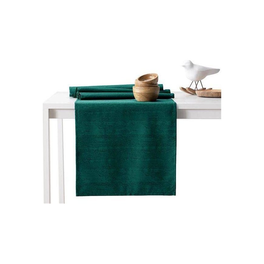 AmeliaHome Tablecloth AH VESTA MARKET HMD BOTTLEGREEN 30x160