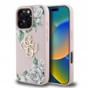 Guess PU Grained Roses 4G Metal Logo Case for iPhone 16 Pro Pink Guess PU Grained Roses 4G Metal Logo Case for iPhone 16 Pro Pink