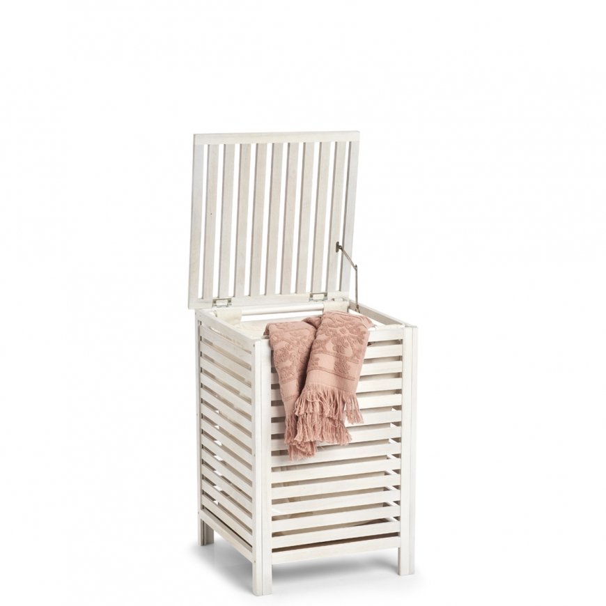 Zeller Present 18877 laundry basket Rectangular Wood White – 2