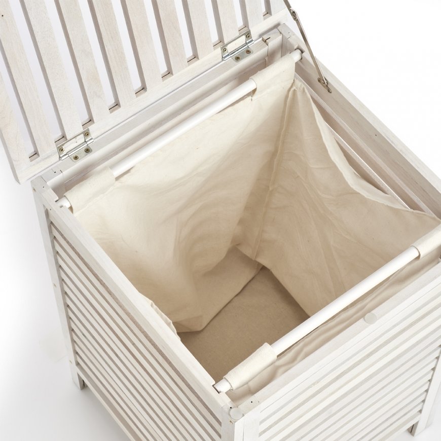 Zeller Present 18877 laundry basket Rectangular Wood White – 4
