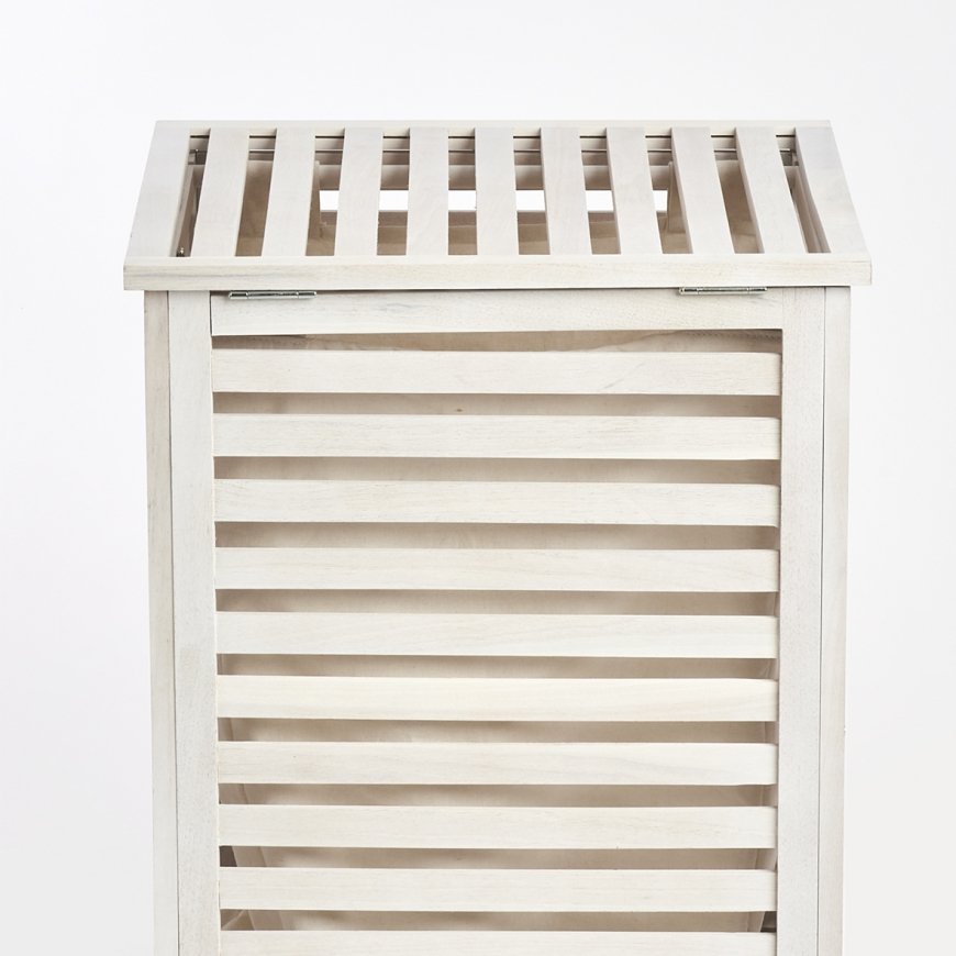 Zeller Present 18877 laundry basket Rectangular Wood White – 5