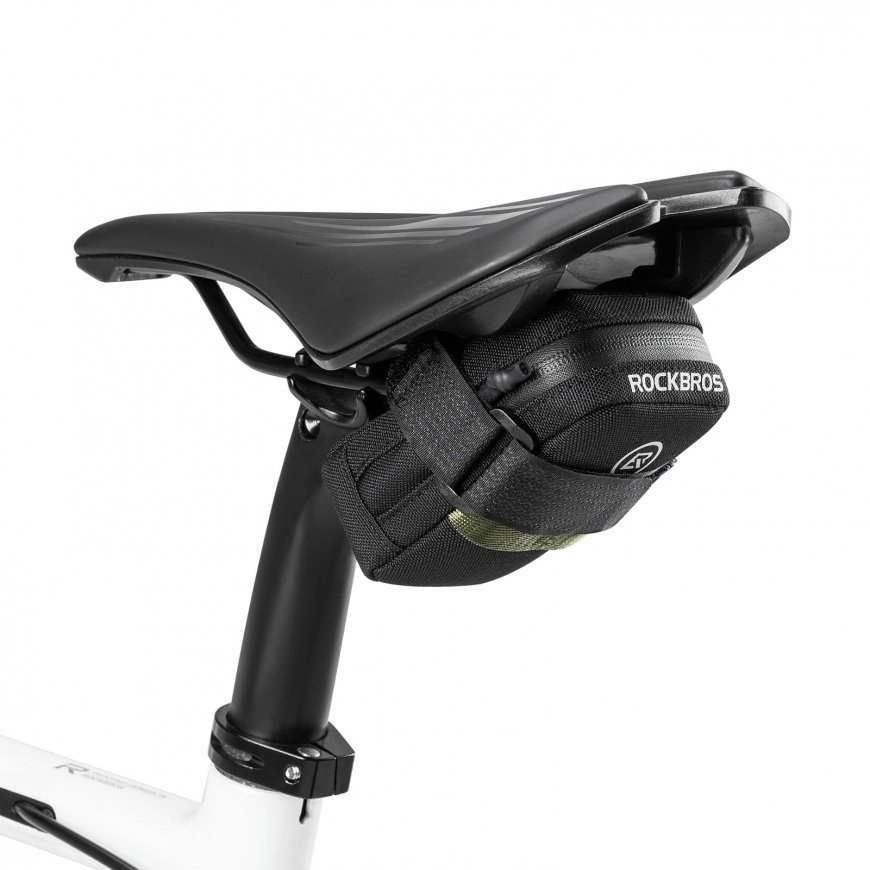 Rockbros Mini Saddle Bag with CO2 Cartridge Holder - Black|Green