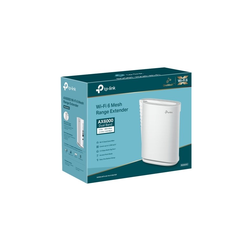 TP-Link RE900XD tīkla pagarinātājs Tīkla raidītājs Balts 10, 100, 1000, 2500 Mbit/s – 4