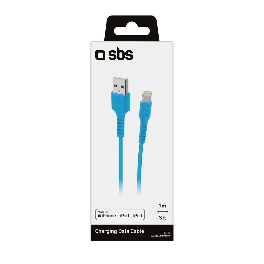 SBS TECABLEUSBIP589A lightning cable 1 m Blue – 2