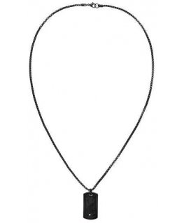 Tommy Hilfiger Black Men's Necklace with Military Badge Jameson 2790629