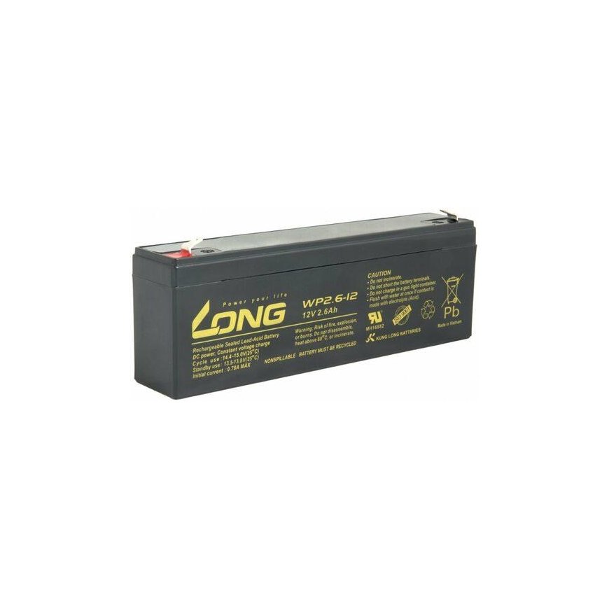 Long ILGA švino rūgšties baterija 12V 2,6Ah F1