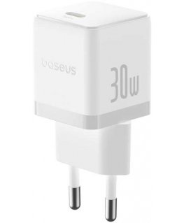 Baseus Wall Charger Palm 30W USB-C QC3.0 PD3.0 with USB-C cable 1m, white