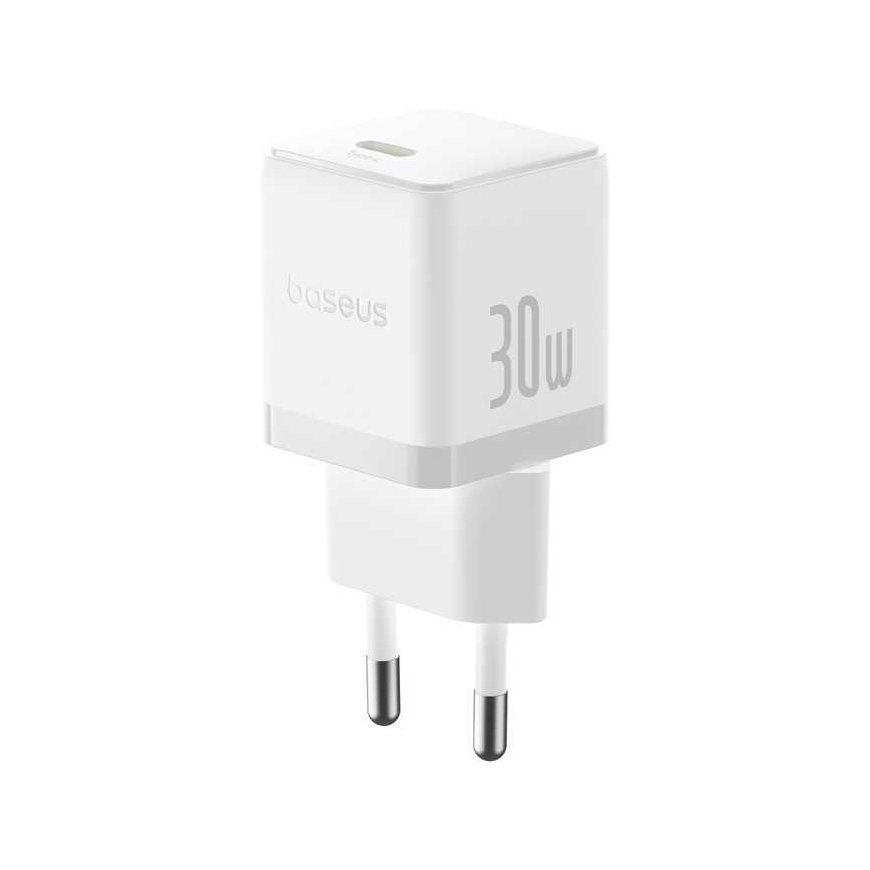 Baseus Wall Charger Palm 30W USB-C QC3.0 PD3.0 with USB-C cable 1m, white