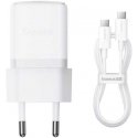 Baseus Sieninis įkroviklis Palm 30W USB-C QC3.0 PD3.0 su USB-C kabeliu 1m, baltas Baseus Sieninis įkroviklis Palm 30W USB-C QC3.0 PD3.0 su USB-C kabeliu 1m, baltas