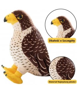 Lean Toys Plush Toy Falcon Bird Brown 30cm