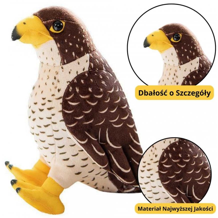 Lean Toys Pehmolelu Falcon Bird Ruskea 30cm