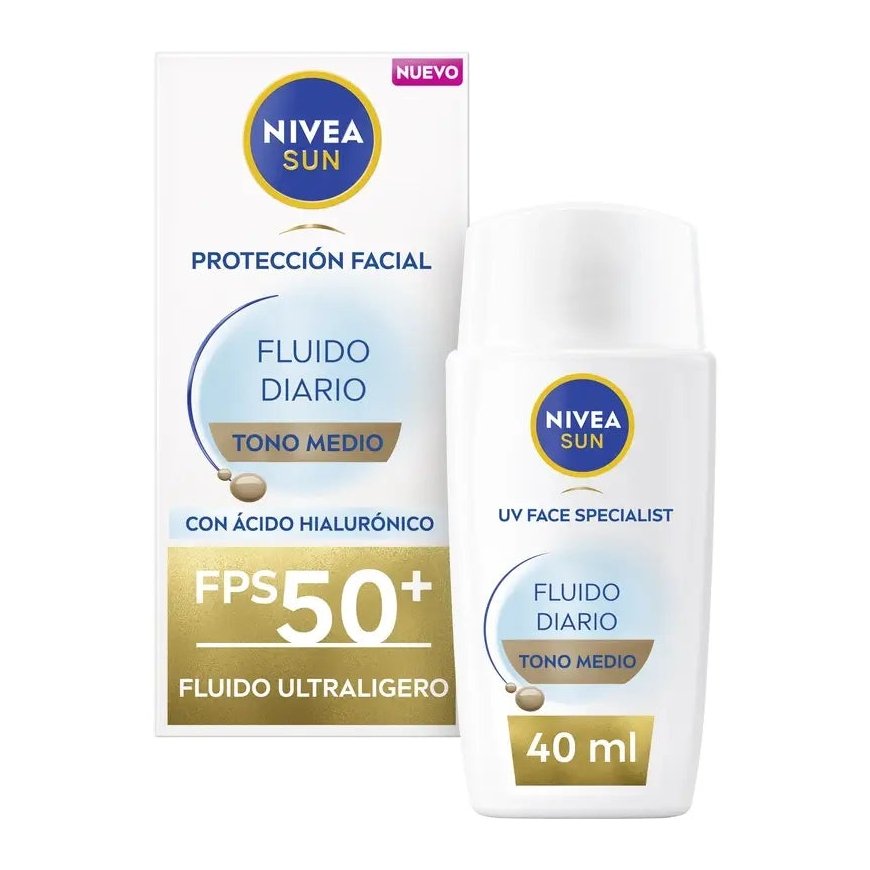 Nivea DAILY SUN FLUID facial protection SPF50+ medium tone 40 ml