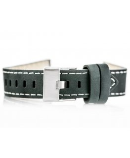Pacific W25 leather watch strap - gray - 20mm