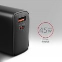 Axagon ACU-PQ45 QC 3.0, 4.0/AFC/FCP/PPS/PD, 45W, schwarz - Netzladegerät mit USB-A und USB-C Schnitt Axagon ACU-PQ45 QC 3.0, 4.0/AFC/FCP/PPS/PD, 45W, schwarz - Netzladegerät mit USB-A und USB-C Schnitt
