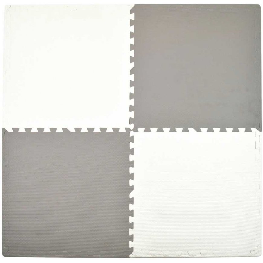 Humbi foam floor mat 120x120 Large foam puzzle waterproof safe 4 pcs graphite, white – 4