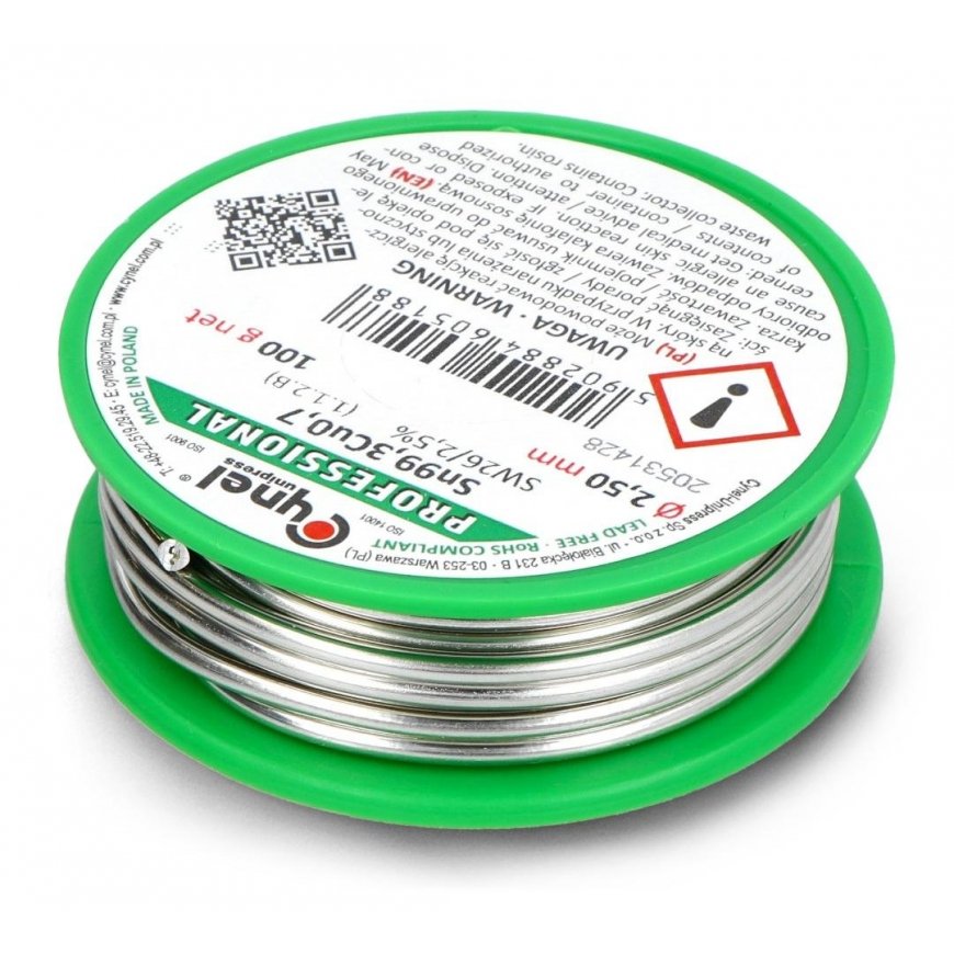 Lydmetalis Cynel LC99.3 SW26 100g/2.5mm - be švino – 2