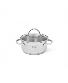 Fissman Pot LUMINOSA 16x7.5cm / 1.5l with glass lid (stainless steel)