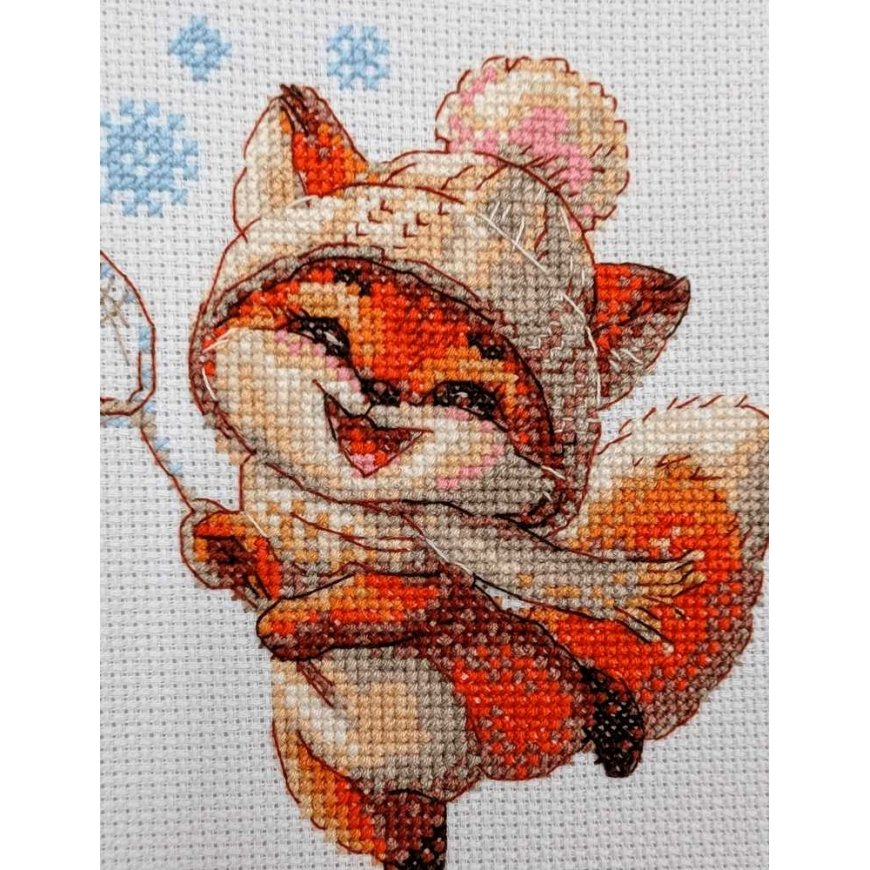 Uab Riolis Cross stitch kit "Playful fox" 15x15 cm SRA1018 – 2