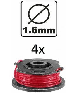 Ingco ALS1602 ruohonleikkurin siimasarja, 4 kpl, pyöreä, 1,6 mm