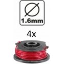 Ingco ALS1602 Mower string set of 4, round, 1,6mm Ingco ALS1602 Mower string set of 4, round, 1,6mm