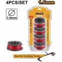 Ingco ALS1602 Mower string set of 4, round, 1,6mm Ingco ALS1602 Mower string set of 4, round, 1,6mm