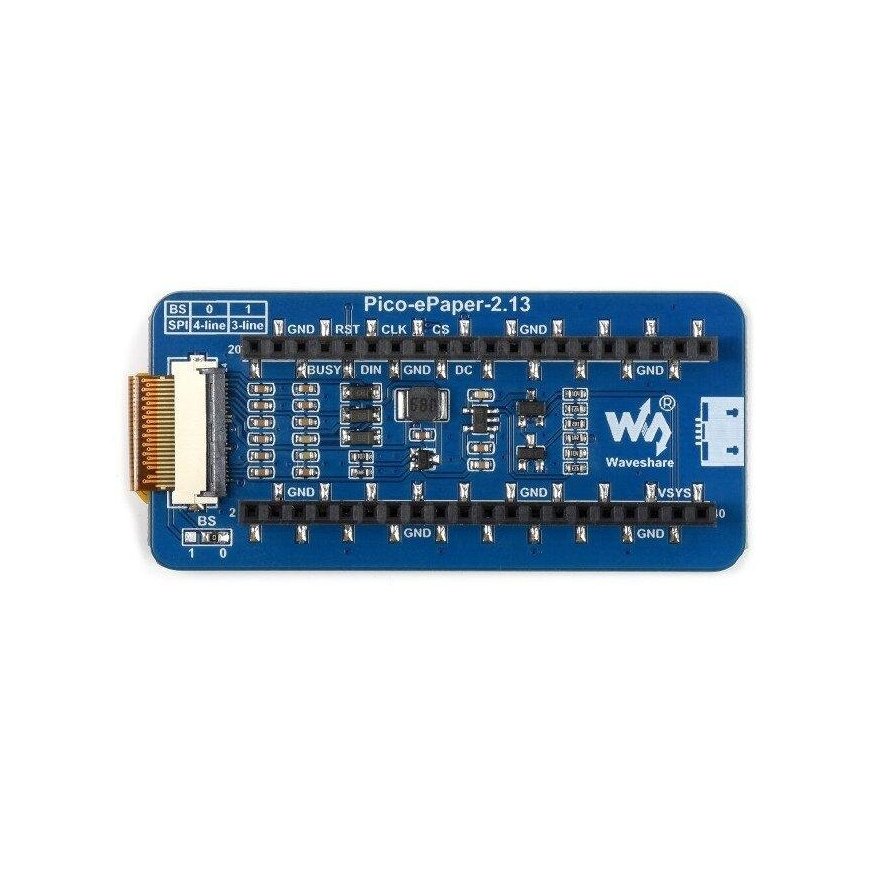 E-paperi-E-Ink-näyttö, 2,13” 250x122px, SPI, mustavalkoinen, Raspberry Pi Picolle, Waveshare 19406 – 5