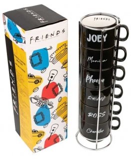 ERIK Friends Friends - Set of ceramic cups with a tray 150 ml 6 pcs.