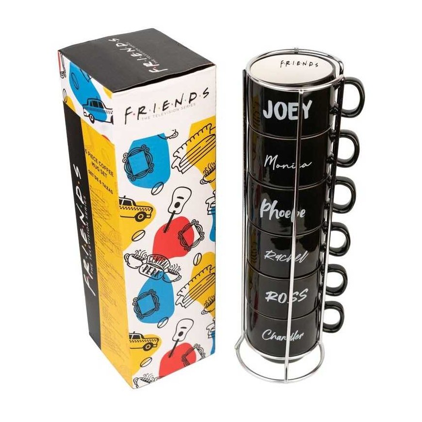 ERIK Friends Friends - Keraaminen kuppisetti tarjottimella 150 ml 6 kpl.