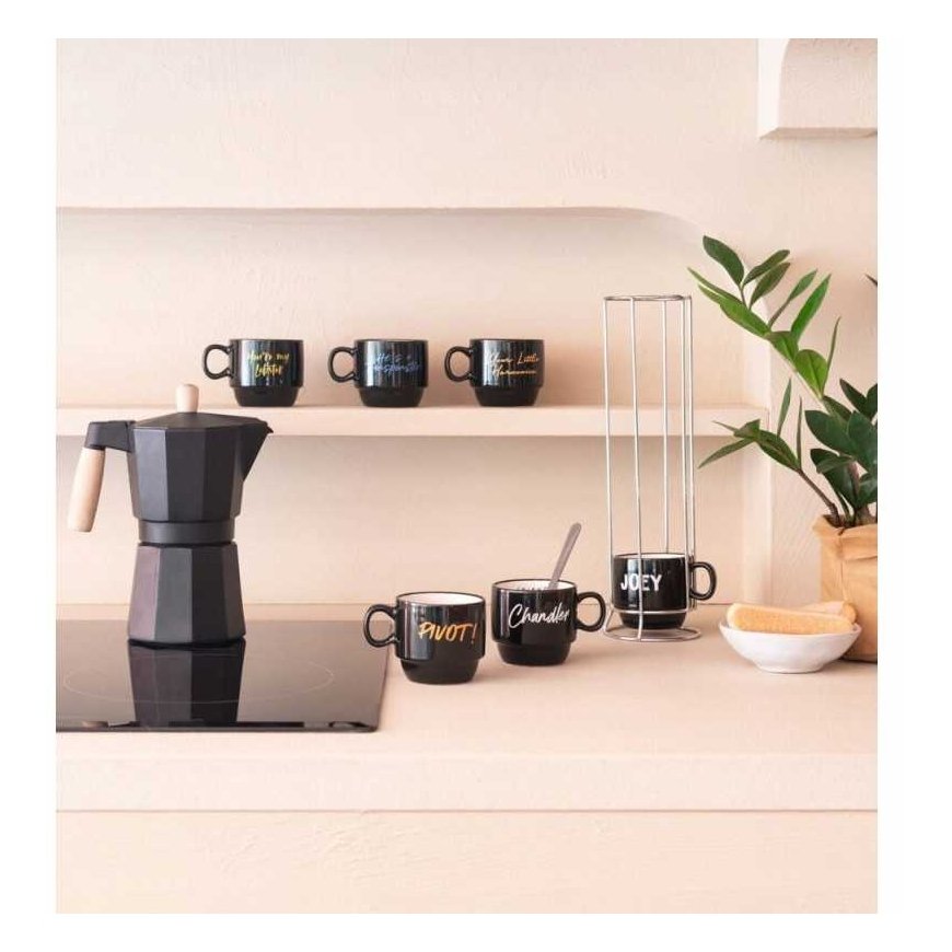 ERIK Friends Friends - Set of ceramic cups with a tray 150 ml 6 pcs. – 5