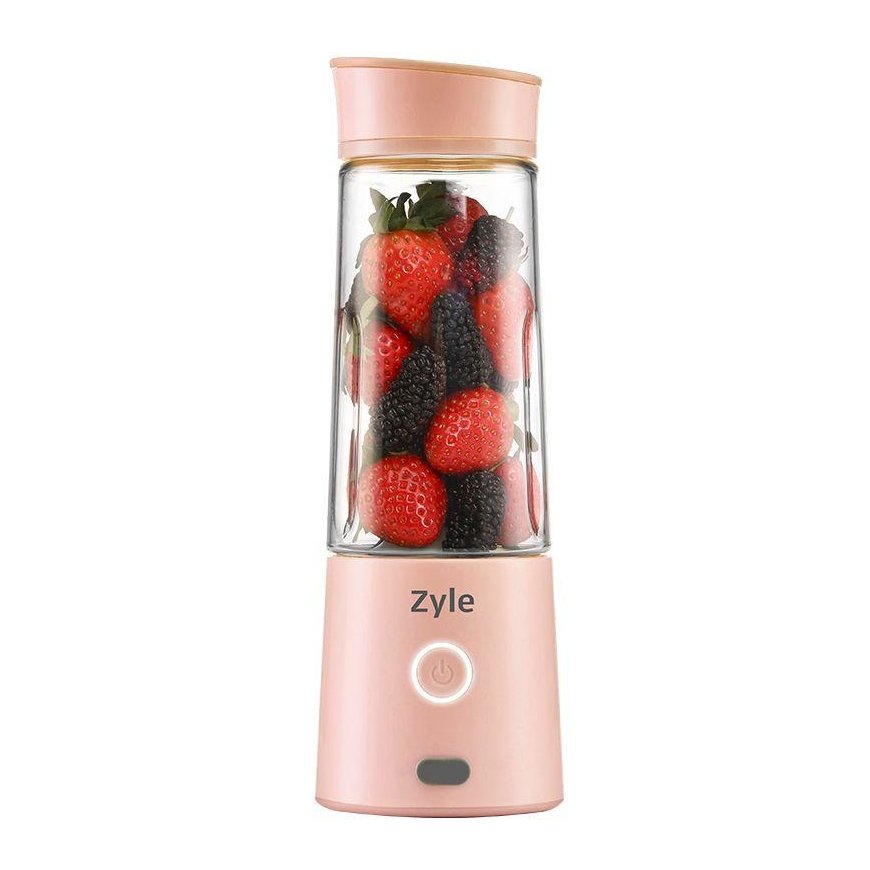 Ladattava, kannettava cocktail-sekoitin titaanipäällysteisillä terillä Zyle, ZY015RBP, pinkki