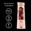 Ladattava, kannettava cocktail-sekoitin titaanipäällysteisillä terillä Zyle, ZY015RBP, pinkki Ladattava, kannettava cocktail-sekoitin titaanipäällysteisillä terillä Zyle, ZY015RBP, pinkki