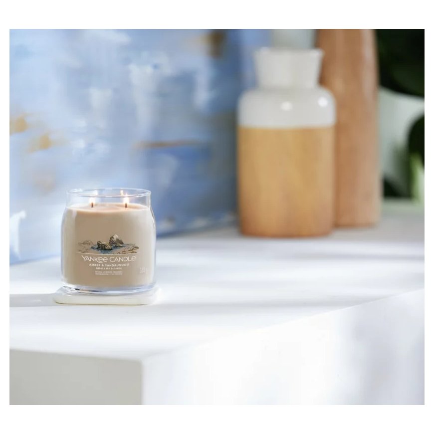 Yankee Candle Amber & Sandalwood vaško žvakė Cilindras Gintaras, Kardamonas, Medienos Ruda 1 vnt – 3
