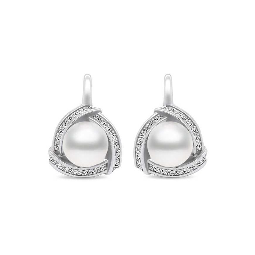 Brilio Silver Ylelliset hopeiset helmikorvakorut EA393W – 2