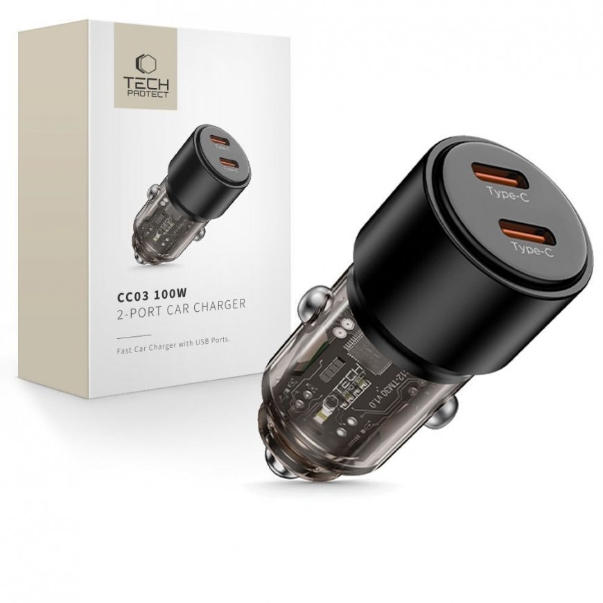 CC03 2-port PD100W car charger - black – 2