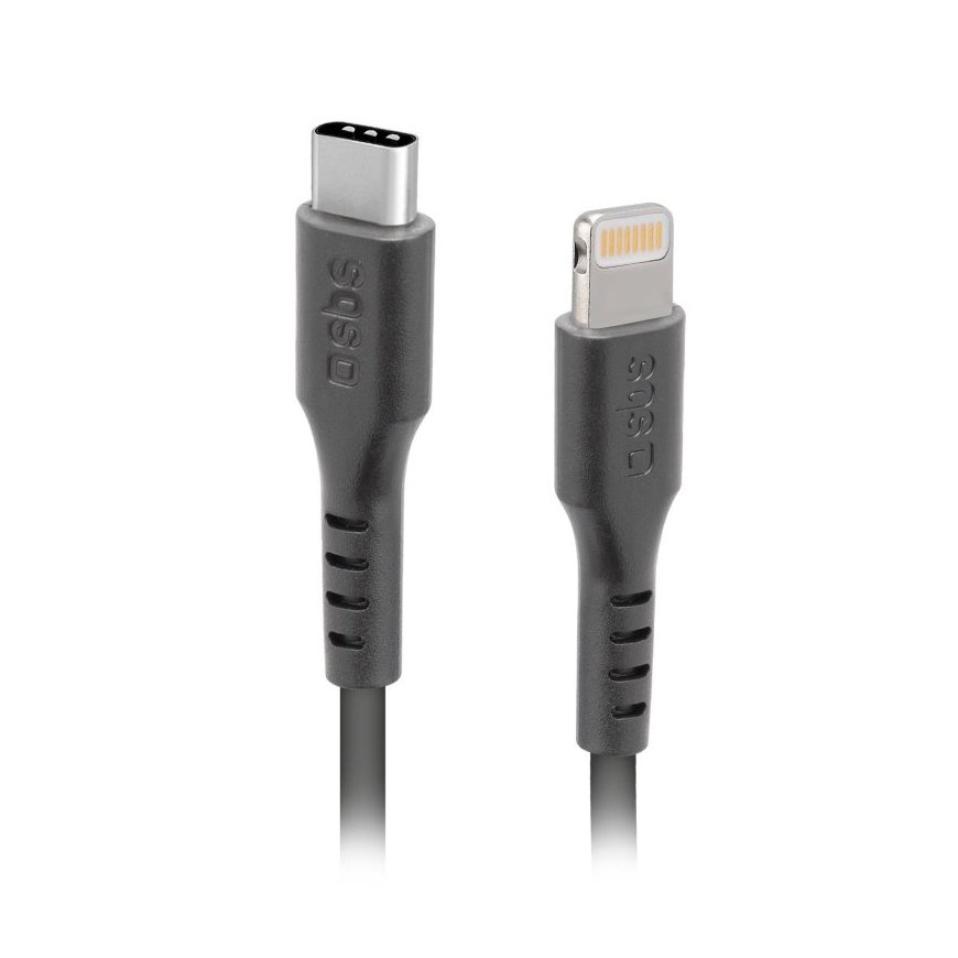 SBS TECABLELIGTC1K lightning kabelis 1 m Melns